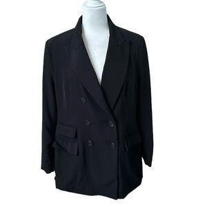 H&M Double Breasted Black Blazer Jacket Size Large
